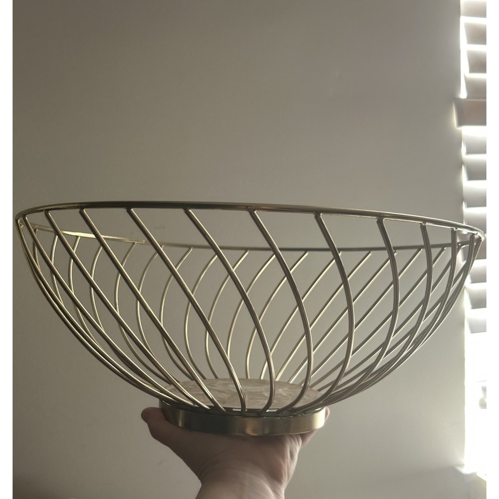 2 Gold MCM Wire Baskets Fruit Bowl French Farmhouse Not Sure What Era mcm Vtg